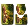 3D Fox Bathroom Toilet Three-Piece Floor Mat Doormat Bathroom Carpet