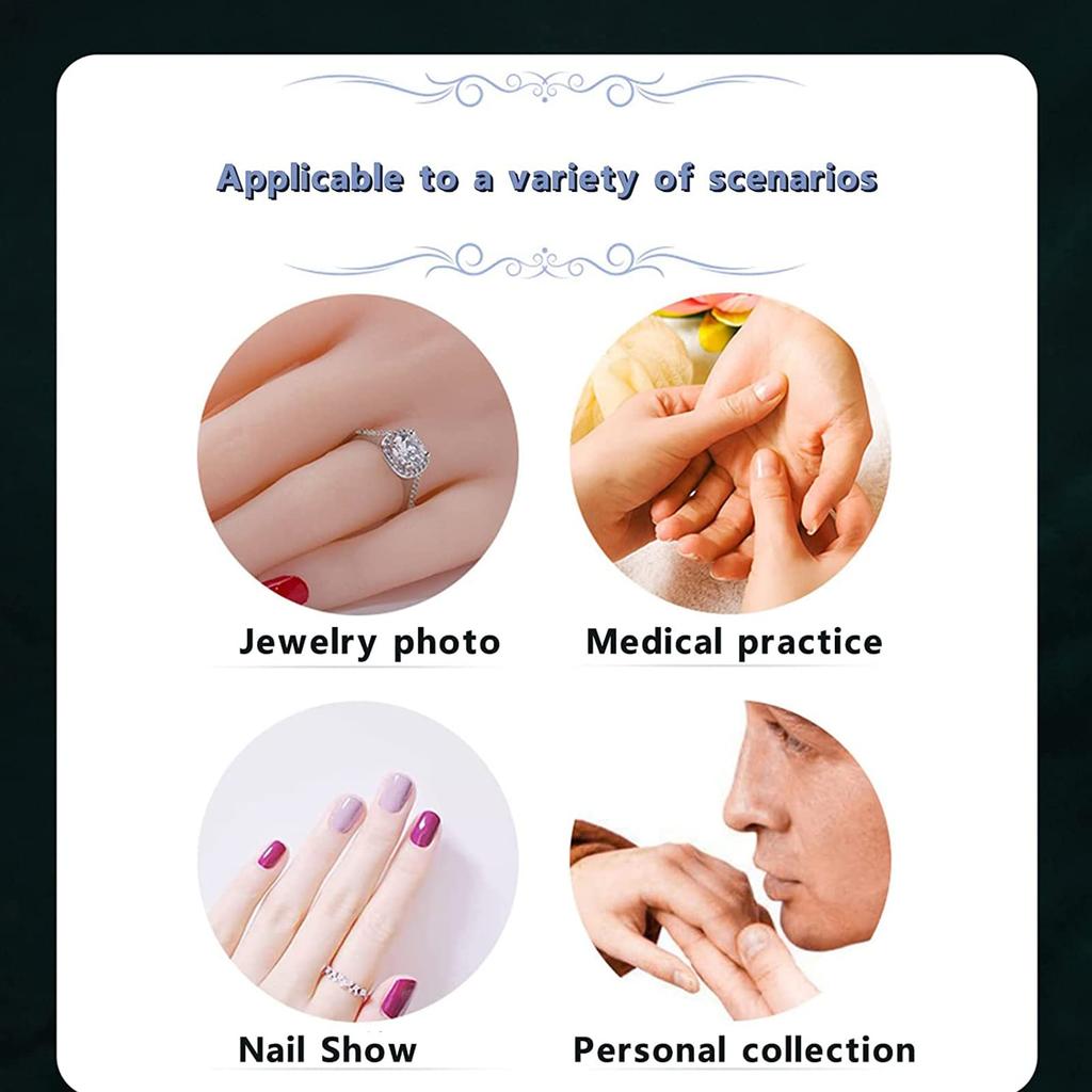 1 Pair Silicone Male Mannequin Hand Display Jewelry Display Art Sketch Manicure Exercise Fingers Can Be Flexed and Fixed Freely Life-Size