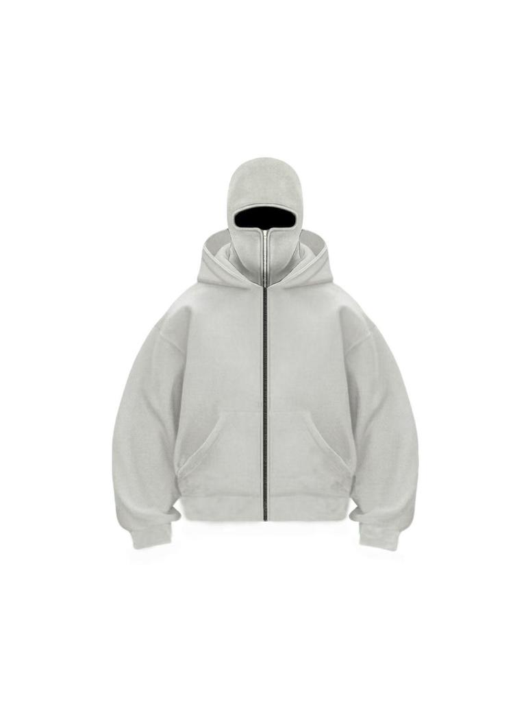 High-Weight Double Hooded Iron Zipper Sweatshirt - Youth Solid Color for Autumn/Winter 