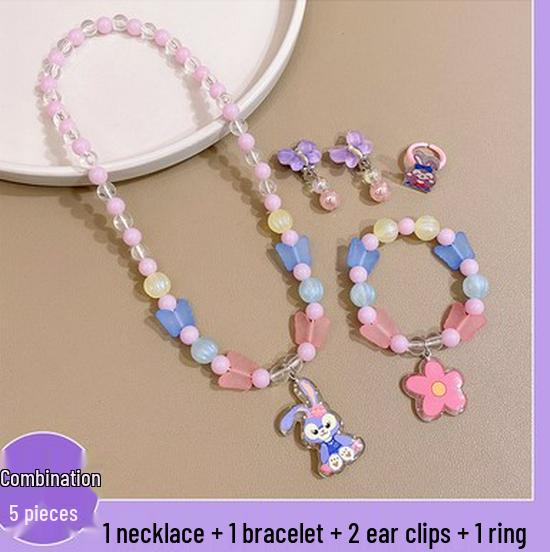 Frozen Princess Kids' Necklace & Bracelet Gift Set for Christmas or Birthday