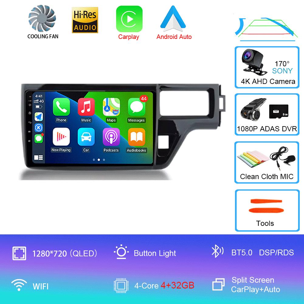 For Honda Stepwgn 5 2015 - 2021 RHD Car Radio Multimedia Headunit QLED System Navigation GPS Auto Android 2 Din DVD