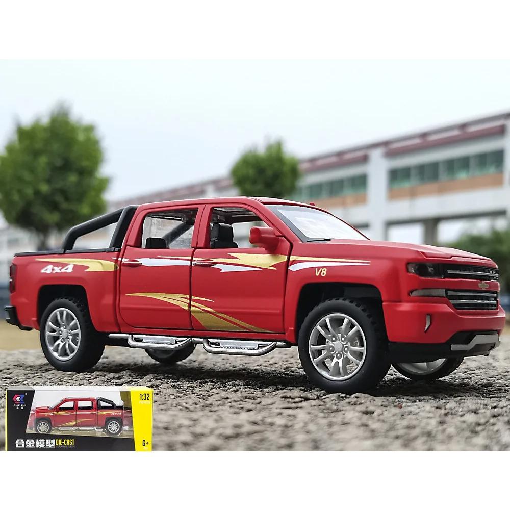 Chevrolet Silverado Pickup Truck Kids Toys 1/32 Alloy Car Model CheZhi Simulation Exquisite Diecasts Toy Vehicles Birthday Gifts