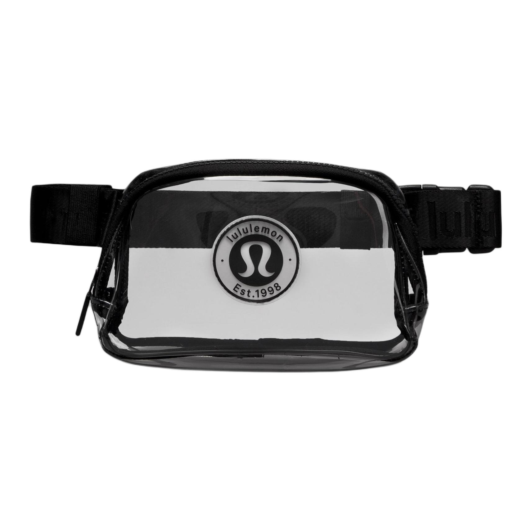 Lululemon 1L Clear Logo Design Adjustable Shoulder Strap Zipper Closure Waterproof Fabric Crossbody Waist Bag Unisex Bags Black LU9BE3S-266322 Black