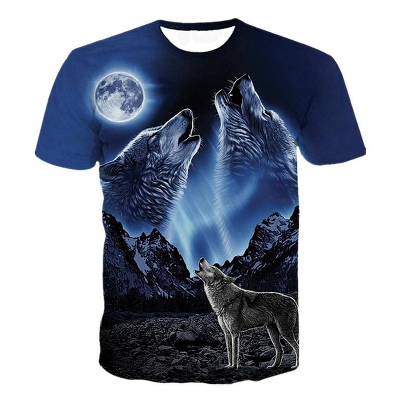 Trička s 3D potiskem Wolf Muži Ženy Léto Osobnost Cool Potisk Grafika Top Trička Unisex Tričko s krátkým rukávem Velká velikost