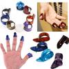 10 Stück Zelluloid Gitarren Fingerplektren Daumen/Zeigefinger Größen Fingerstyle Schutz Rutschfestes Design Bass Akustik/E-Gitarre