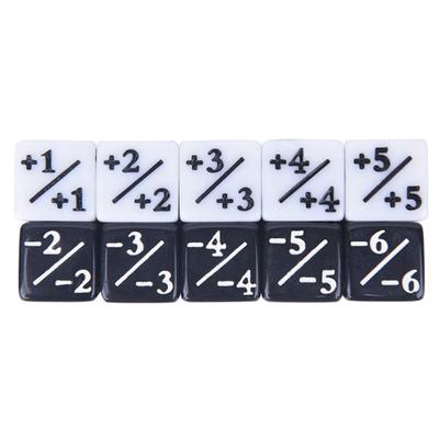 10 יחידות 5 מונה קוביות חיובי +1/+1 ו-5 מונה קוביות שלילי -1/-1 למג'יק: המפגש