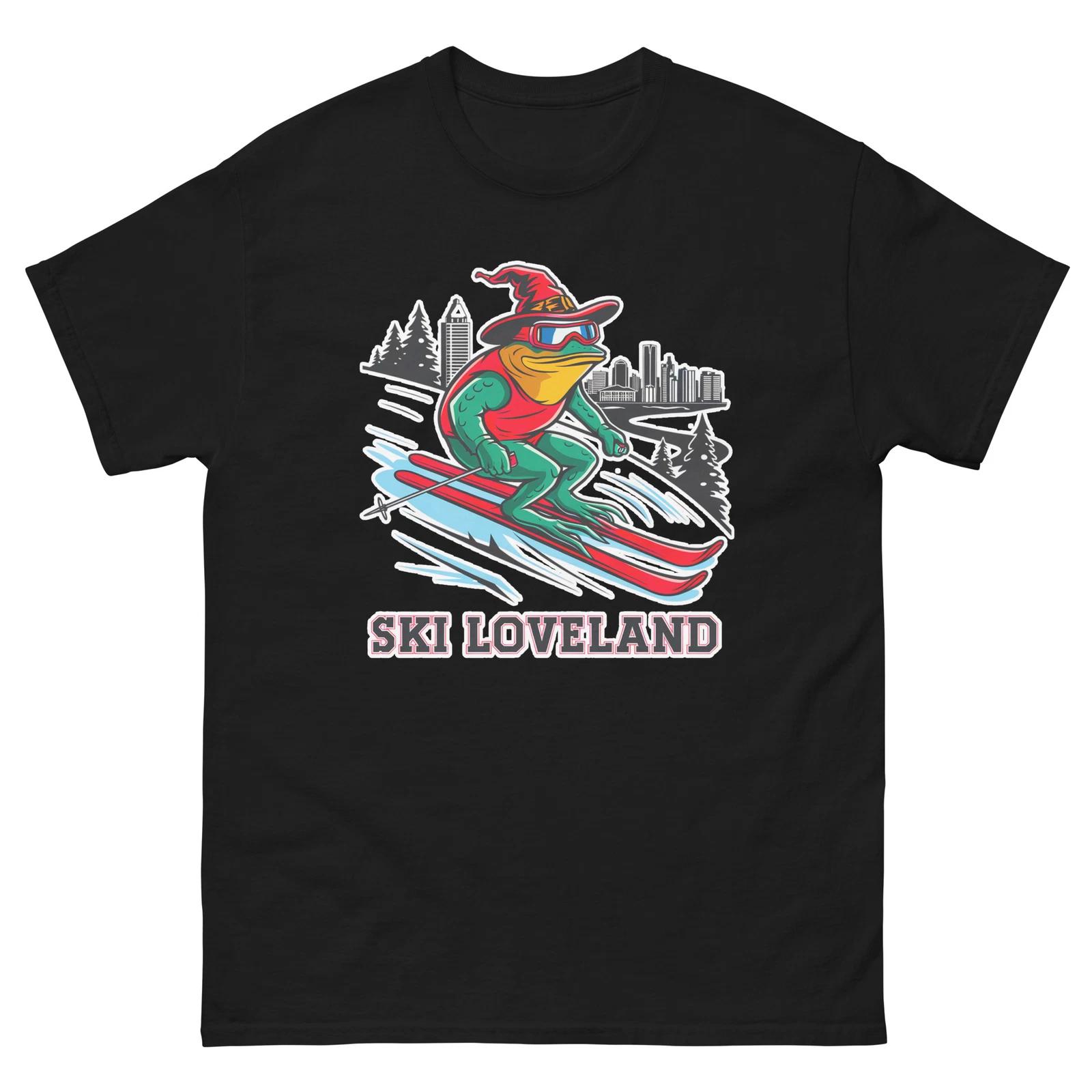Ski Loveland Frogman Skiing Skier Animal T-Shirt 3XL