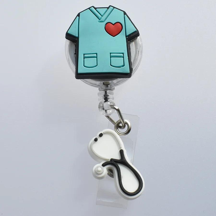 New Medical Style Badge Reel Nurse Workers Enfermera ID Holder Retractable Name Card Holder Accessory