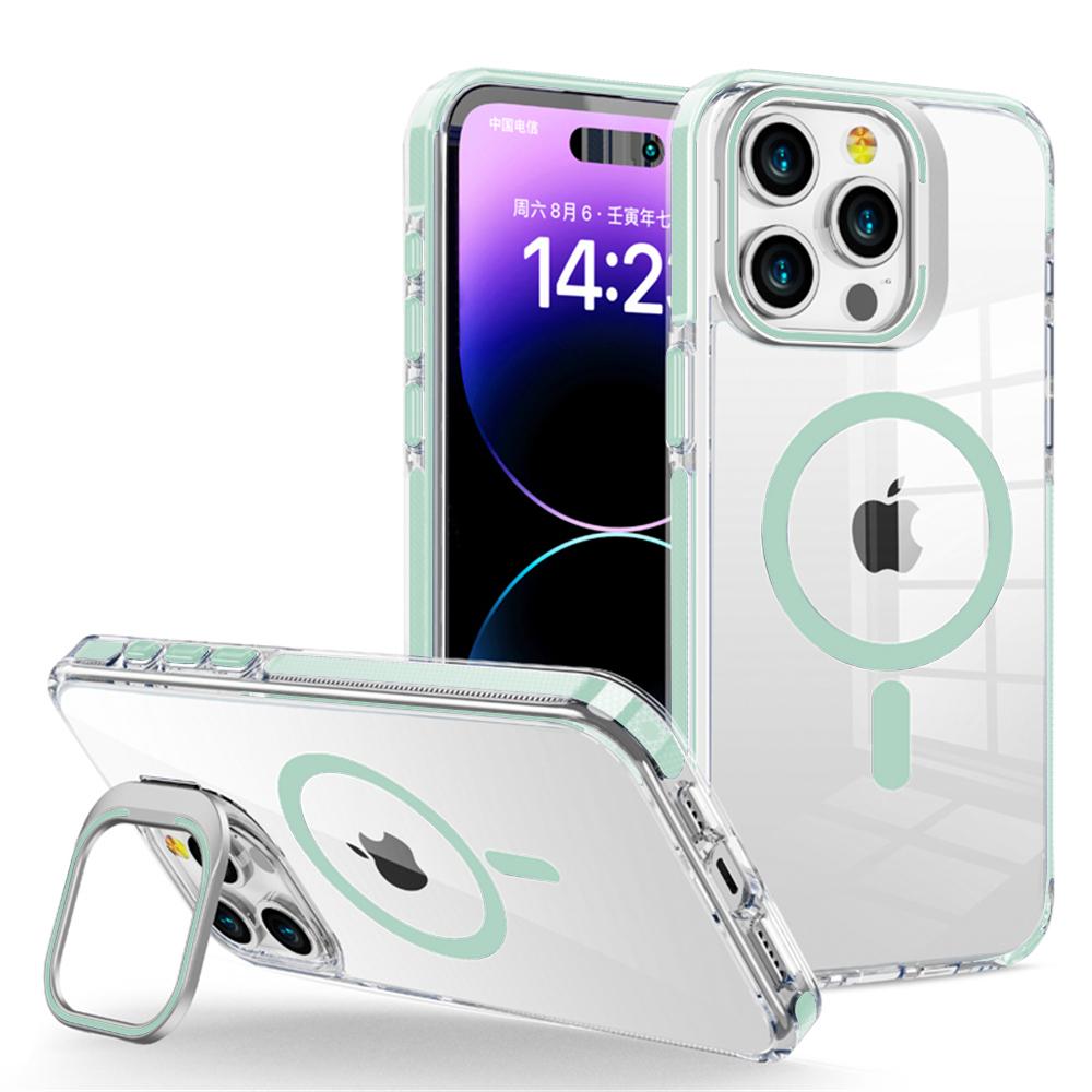 Transparent Bumper Magnetic Case For iPhone 17 17Air 16 15 14 Plus 13 12 Pro Max Magsafe Wireless Charge Metal Lens Holder Cover