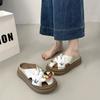 DIY Cartoon Mickey Doll Hole Shoes Women's 2025 Summer Fashion Outer Wear Thick-soled Non-slip Breathable Eva Cool Slippers