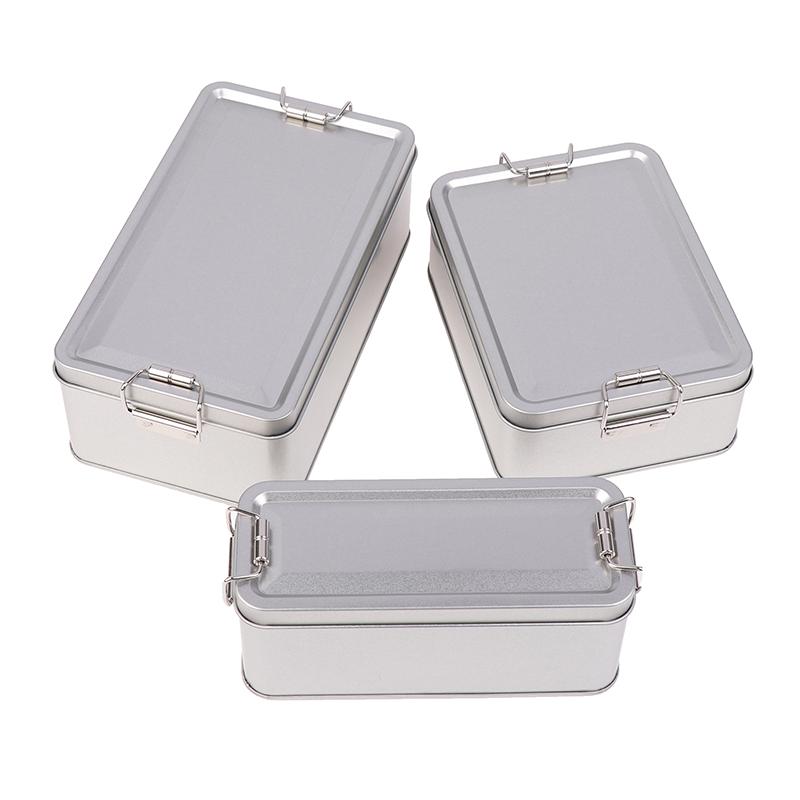 Rectangular Tinplate Cookie Tins Box With Lid Dustproof Home Kitchen Desktop Storage Tin For Candy Coffee Tea Jewelry Chocolate
