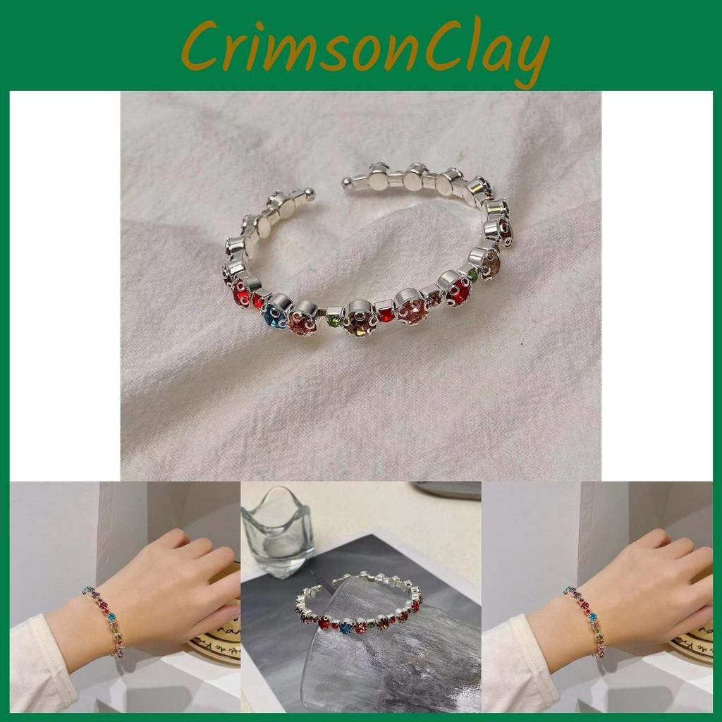 Zircon Crystal Elegant Bracelet For Women Geometric Design Fashionable Jewelry Summer