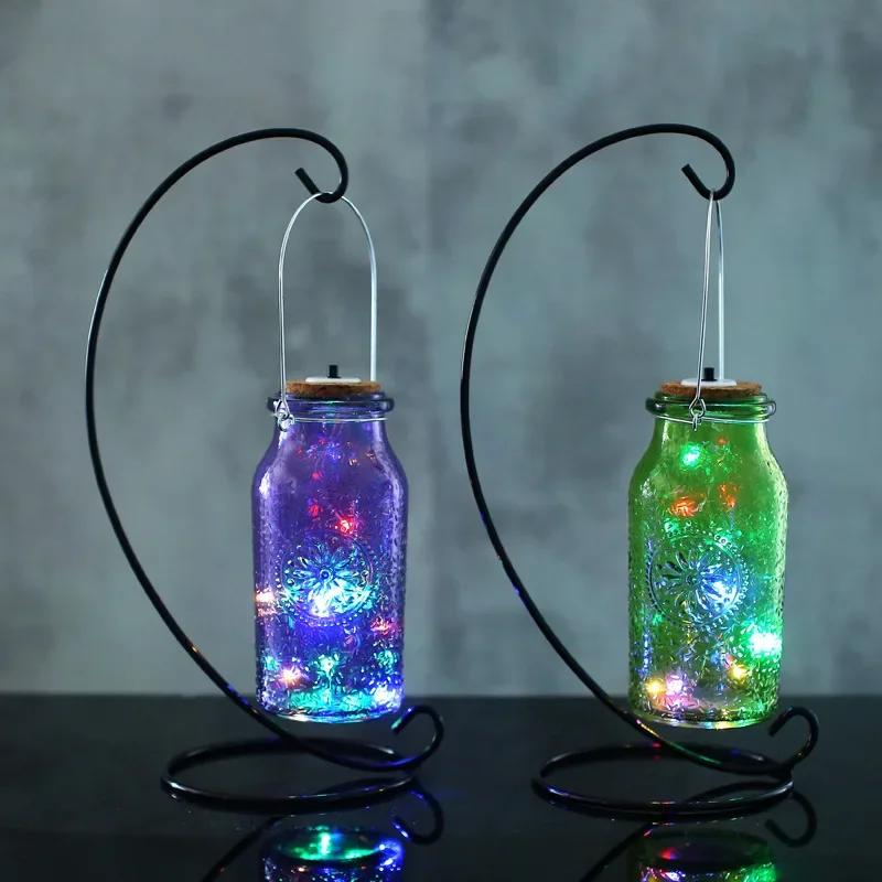 Mason Jar Waterproof Wishing Confession Bottle LED Handheld Night Light for Patio Yard Garden Wedding Decoration Holiday Party