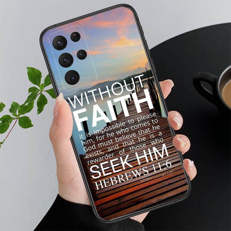 Phone Case for Samsung Galaxy A52S A04S A21S A33 A23 A13 A14 A32 A52 A53 A54 A51 A71 M51 Bible verse Jesus Christian Case