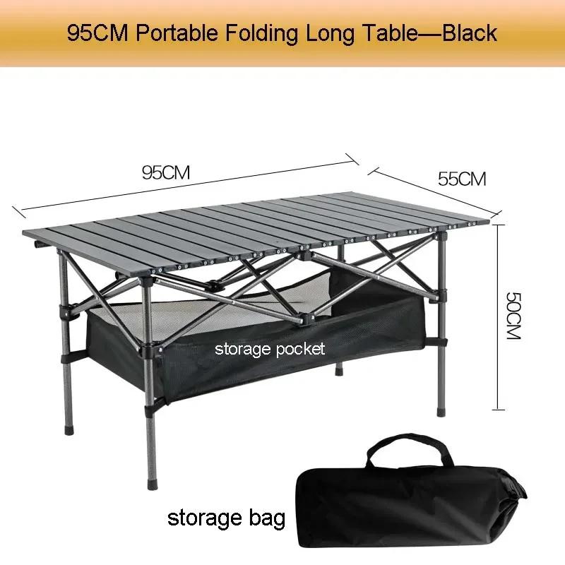 Outdoor Folding Table Portable Egg Roll Table with Net Bag Camping Barbecue Desk Travel Foldable Table Simple Outdoor Tables