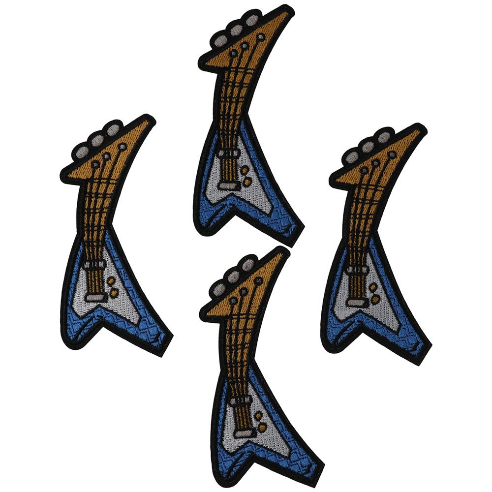 

4 шт., гитара, хэви-метал, музыкальная нашивка для гитары, аксессуары для самостоятельного изготовления, аппликация, нашивки для взрослых