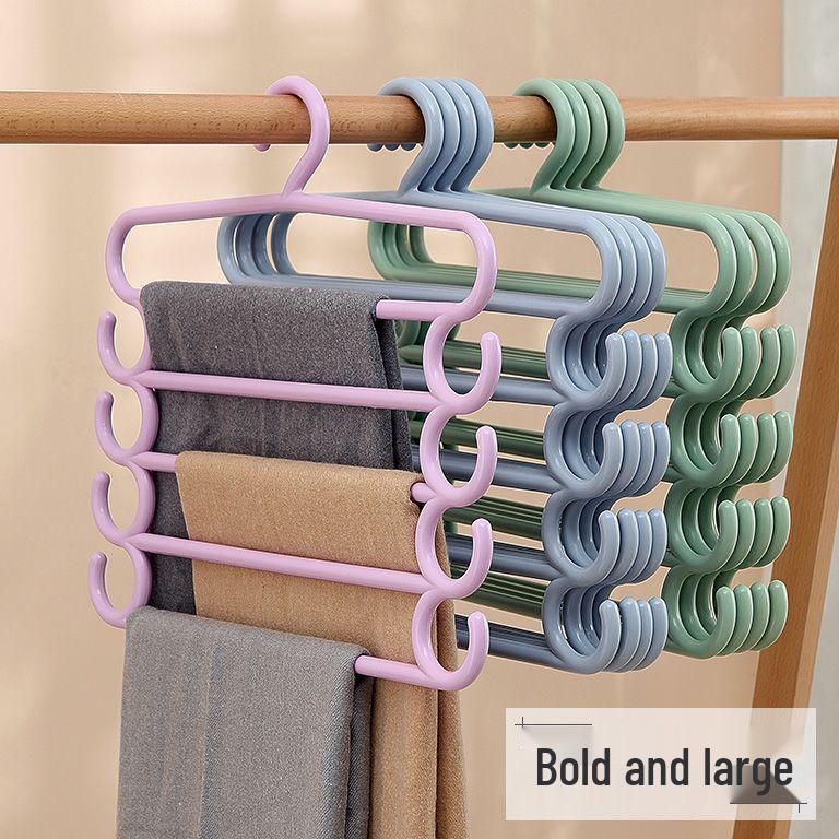 Multilayer Pants Hanger with Clips - Versatile Wardrobe Storage Rack for Clothes