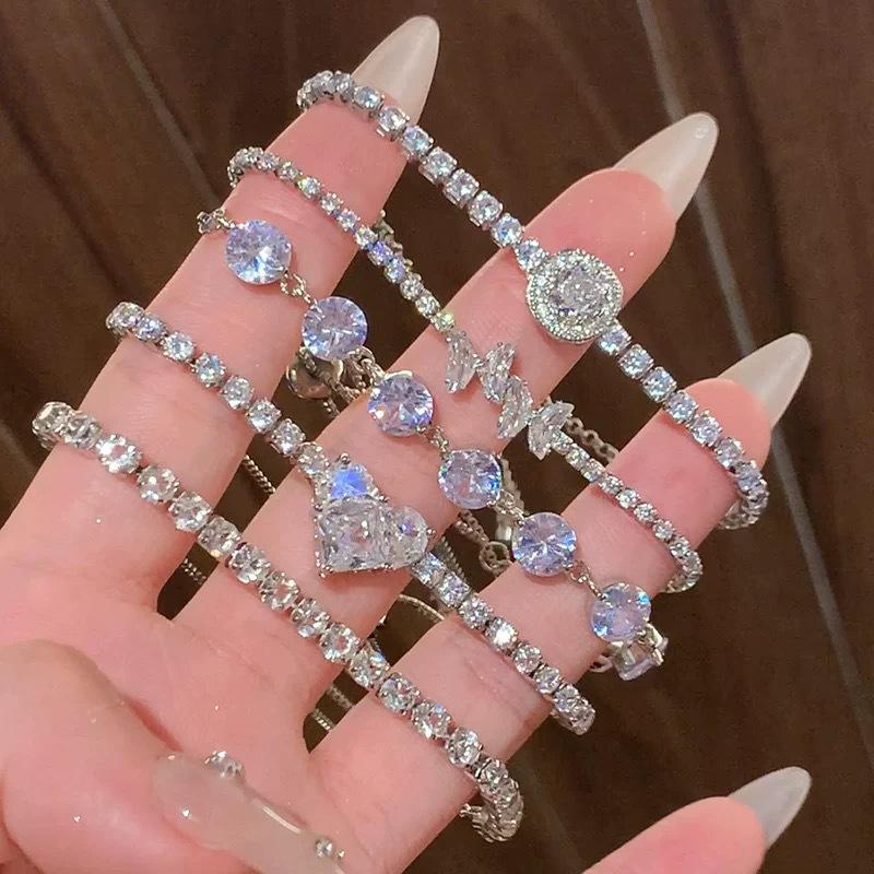 Koreanisches eingelegtes Zirkon-Herz-Armband - High-End Leichter Luxus Modeschmuck