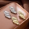 Metal Liquid Texture Earrings Fashion Personality Cold Style Earrings Women'S Retro High-End Earrings