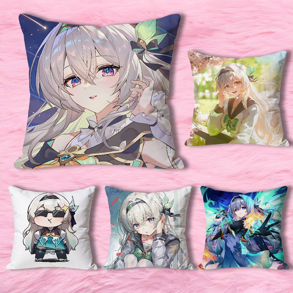 H-Honkai Star Rail Game Firefly Cushion Cover Suitable For Sofa Car Bedroom Office Cushions Decorative Pillow Case