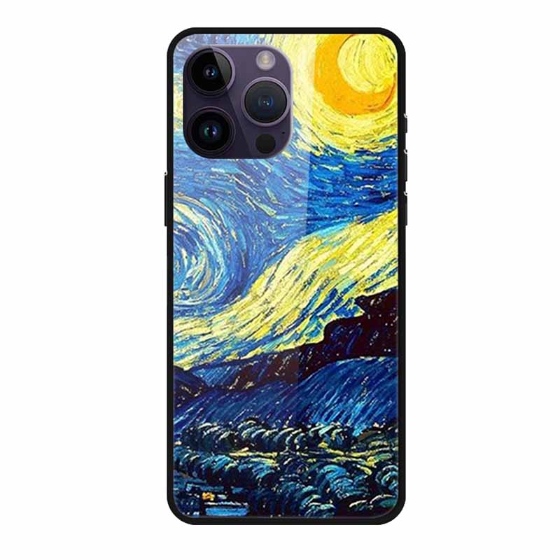 Glass Back Cover For iphone 16 Pro Max Phone Case 16Pro Max Hard Tempered Glass Case For iphone 15 Pro Max Case Soft TPU Bumper