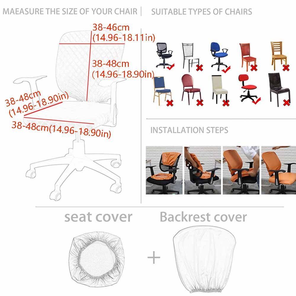 2Pcs/Set Stretchable Computer Chair Cover Soft Restaurant Stool Cover  for Dining Room