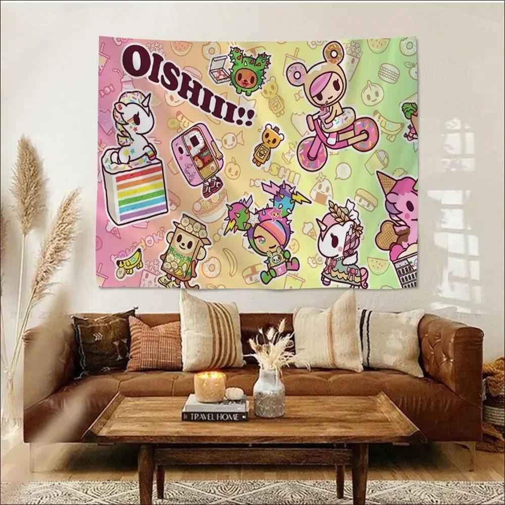 Japanese Tokidoki Tapestry Tapestry Art Printing Indian Buddha Wall Decoration Witchcraft Bohemian Hippie INS Home Decor