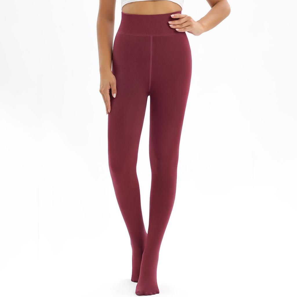 Nessaj Winter Women Leggings High Elasticity Plus Size Tights Plus Velvet Leggings With Socks 320g