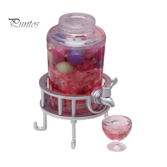 

1 комплект миниатюрного кукольного домика, ведро для напитков с чашкой, реалистичная модель напитка, игрушка для украшения кукольного дома Grape