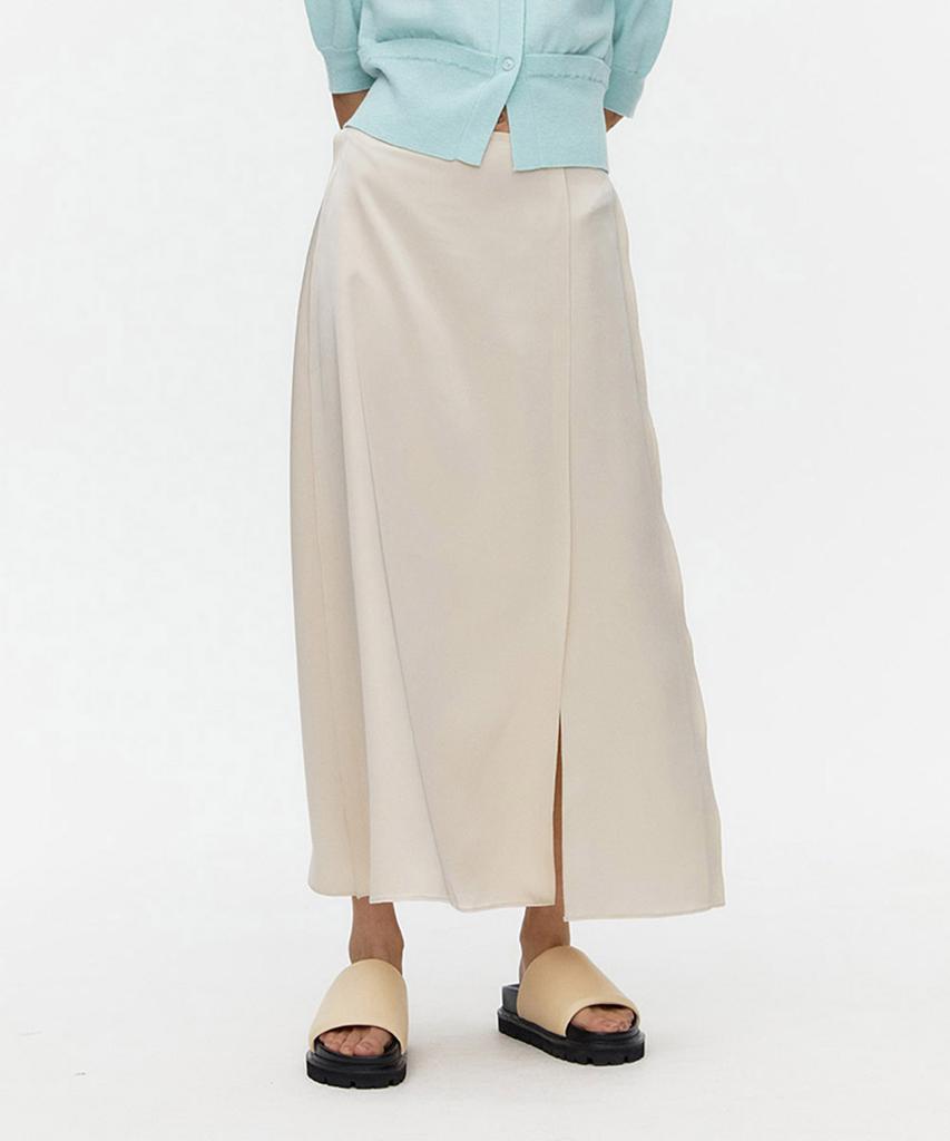 AHWE Interlocked Satin Skirt_Cream
