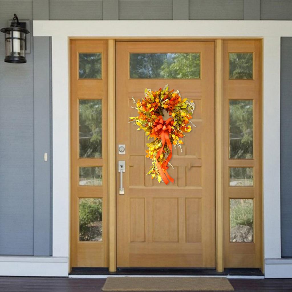 Fall Wreaths For Front Door Outside Garland Autumn Scene Decor Farmhouse Wreath Ornaments Home Patio Thanksgiving Decorations