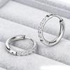 Gold Color Plated Stainless Steel Round Circle Earrings for Women Fashion Cubic Zirconia Hoop Earrings Jewelry Pendientes Mujer