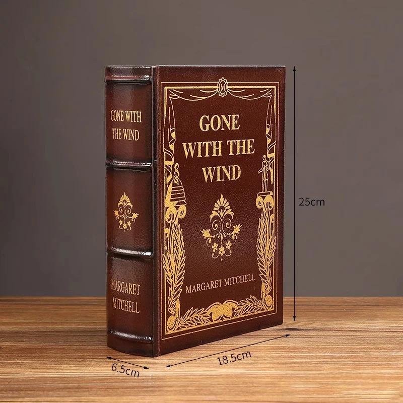 English wooden fake book Art Ornaments Luxury European retro fake book storage box Photography props home decoration Accessories
