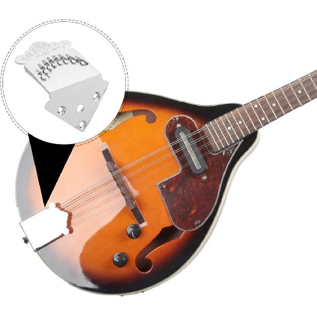 

SUPVOX Metal Mandolin Tailpiece - 8 String Cover - Silver