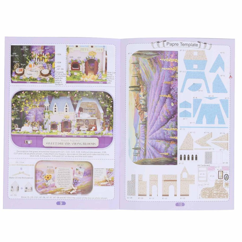 DIY Wooden Doll House Box Miniature Toy with LED Light Decoration Birthday Christmas Gift Toys for KidQ-010