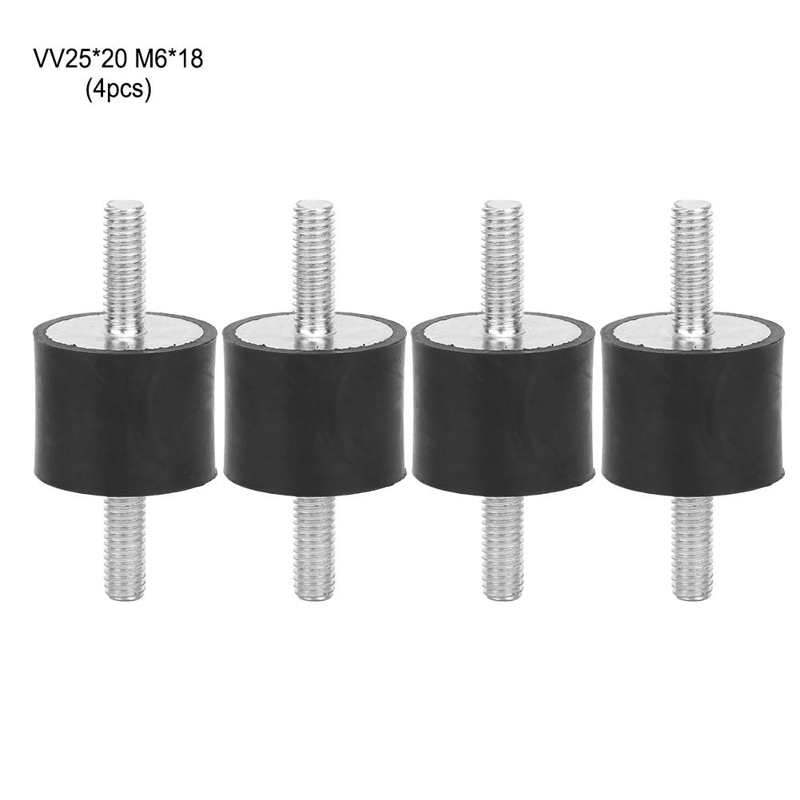 4pcs M6 Rubber Double Male Thread Anti Vibration Isolator Mounts Silentblock Car Boat Bobbins Rubber Mount M6 Silentblock
