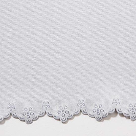 Shop Cafe Curtains for Small Flame Light Grade 1 Heat 45cm Wide x 110cm Long [Cloth Nunoya] Windows, Retardant, Blocking, Insulation, Gray-White, [1