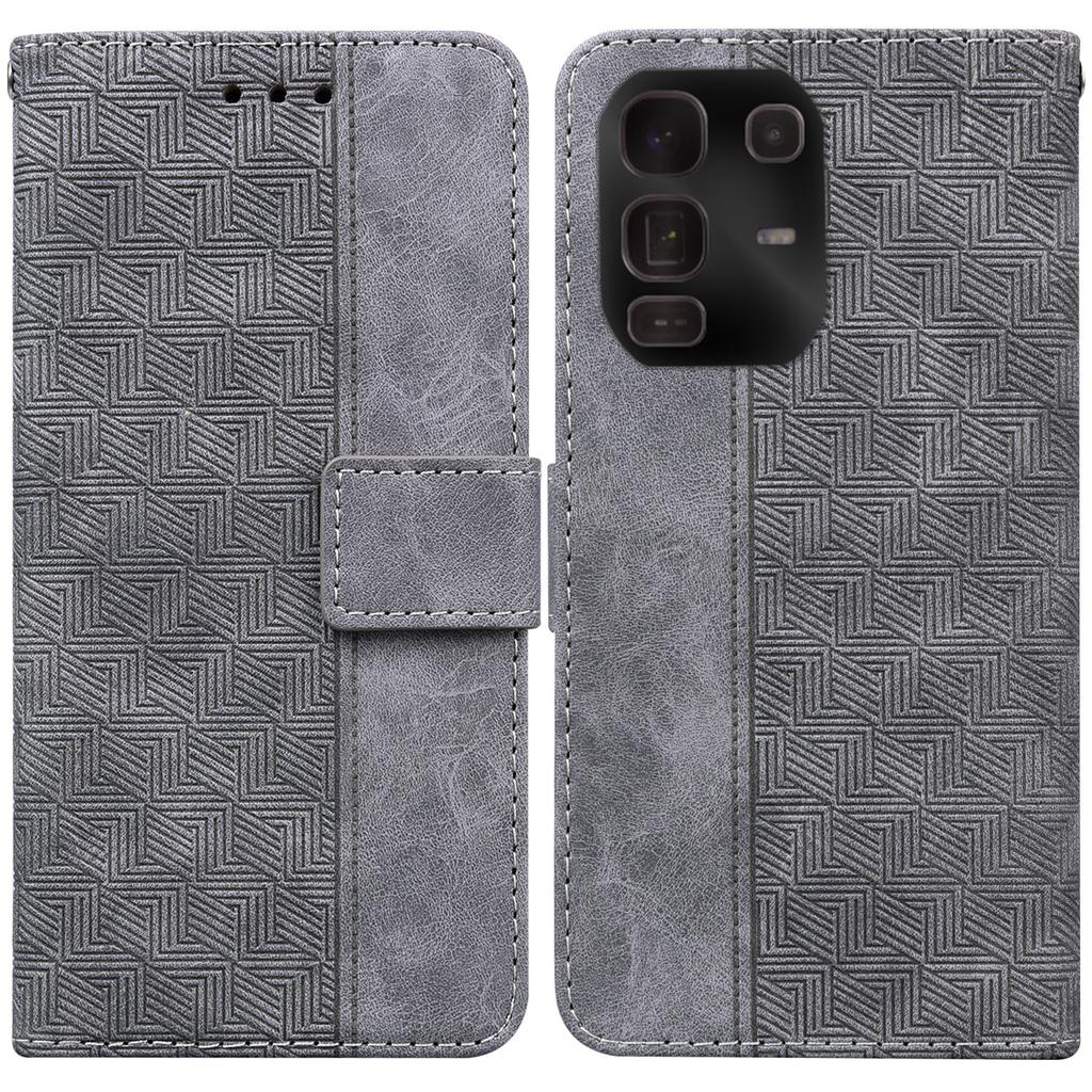 For Infinix Note 50 Pro+ 5G Case Geometry Pattern Leather Wallet Phone Cover with Wrist Strap