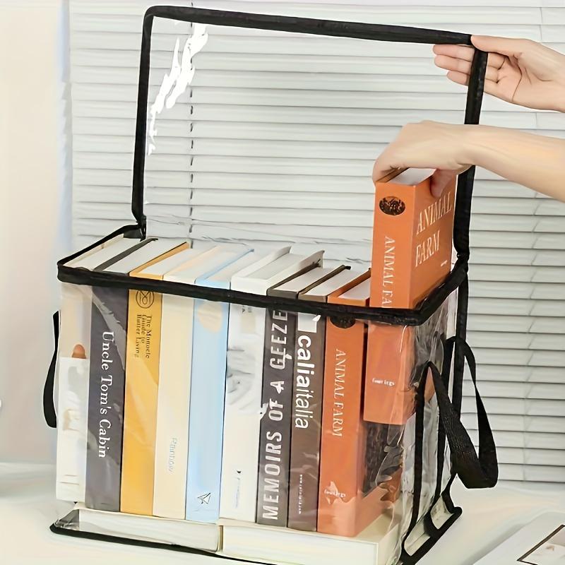 Transparente Faltbare Buchaufbewahrungsbox, Kunststoff-Organizer mit großem Fassungsvermögen, Aufbewahrungsbehälter für Zuhause für alte Bücher und Kleidung, Platzsparend