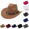 Ethnic Style Cowboy Hat With Brass Rivets For Winter Men Women