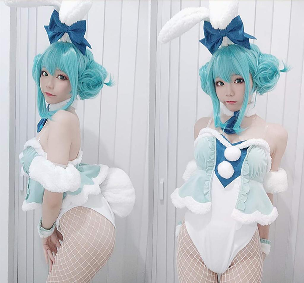 [Milky Time] Vocaloid Hatsune Miku Bunny Girl Cosplay with Wig for Women Rabbit