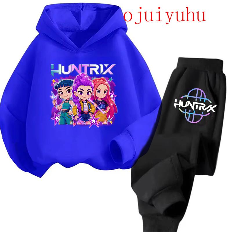 Children's Hoodie Movie Korean Style Sets Children Hoodies Kpop Demon Hunters Pullover Sweatshirt Trucksuit Cartoon Clothes