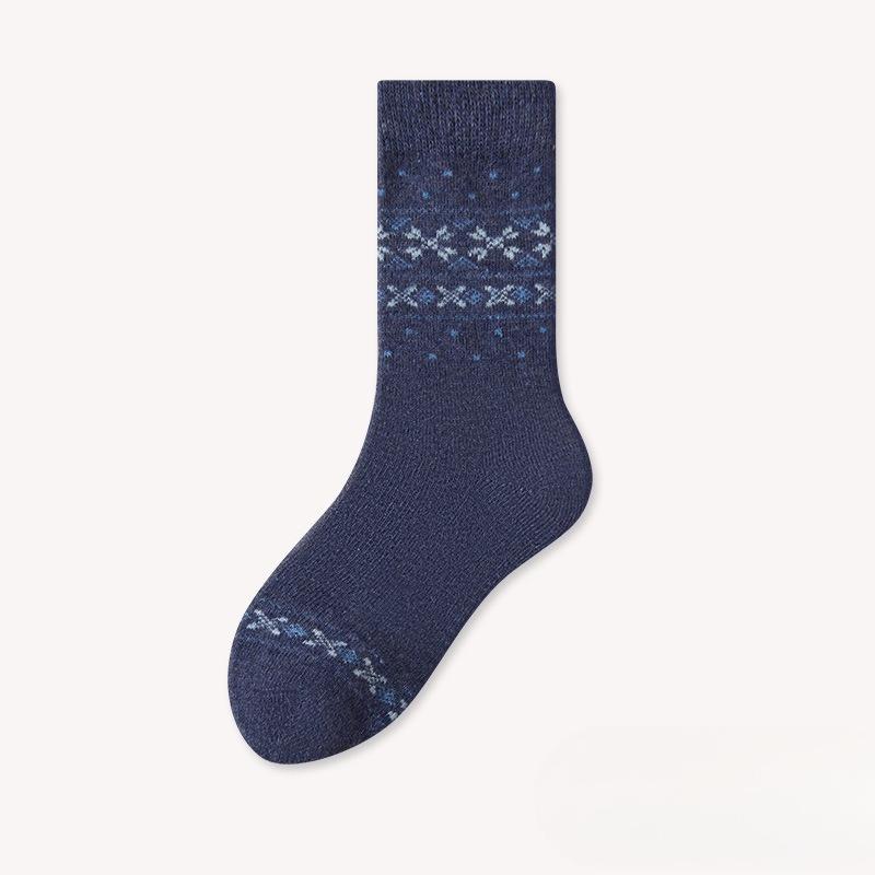 Retro Fel Island Children's Socks - Warm and Cozy Winter and Autumn Thickened Wool Socks with Added Insulation, Comfortable Mid-calf Length Socks