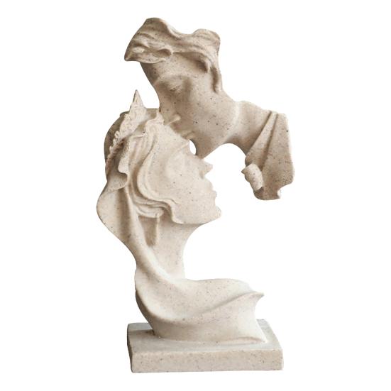 Weighted Base Sculpture Couples Kiss Sculpture, Abstract Couple Home Art Decor, Resin Minimalist Matte Black Statue Decoration, Romantic Used