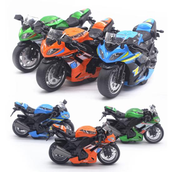 1/14 Simulation Motorcycle Pull Back Model with LED Music Learning Kids Toy