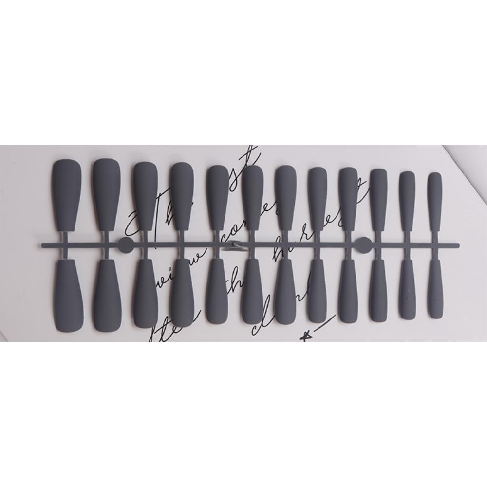 24pcs/set DIY Quick Nails Lengthened Ballet Matte T-shaped False Nails Multi-color Strips Finished Wear Manicure