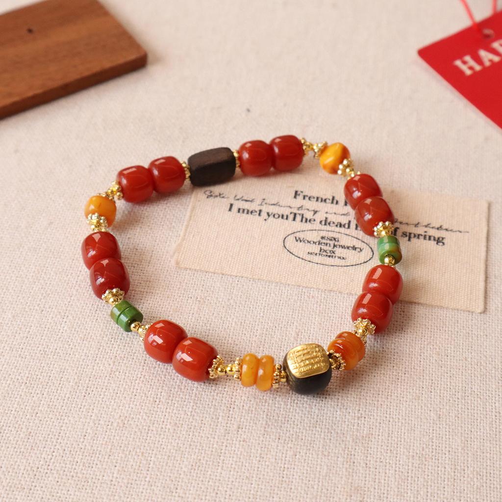 Original Nanhong Agate Duobao Braceletfashion Women Daily Jewelry Gift