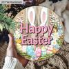2D Flat 1pc Easter Aluminum Decoration Hanging Plaque, Bunny Ears and Colorful Eggs Signs, Living Room Decor, Easter Party Decor, Lightweight