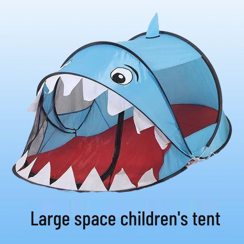Children s Foldable Indoor/Outdoor Play Tent with Mosquito Net - Tiger/Dinosaur Design