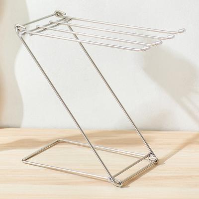 Suporte para Panos de Cozinha Aço Inoxidável Suporte para Panos de Louça Panos de Lavar 4 Braços Dobrável Autoportante Secador de Toalhas de Mão para Bancada de Cozinha Banheiro